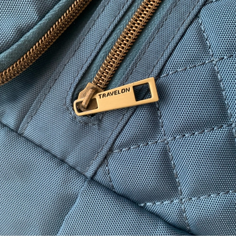 Travelon Blue Quilted Backpack - Picture 11 of 16